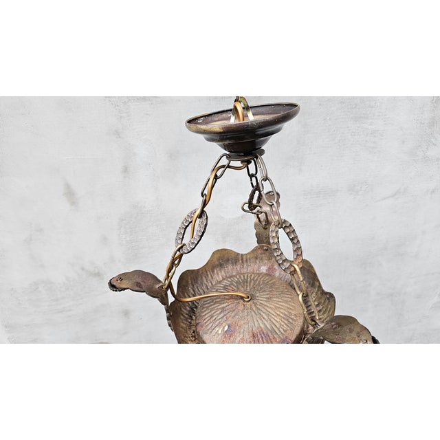 Brown Art Nouveau Chandelier, 1890s For Sale - Image 8 of 10