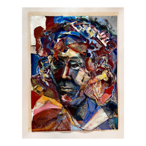 Pastel Collage Portrait of "David" by artist Sheila R. Gold, 1974