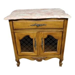 Marble Top Provincial Nightstand