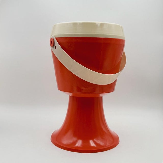 Dutch Storage Stool in Orange Molded Plastic from Flair, 1970s For Sale - Image 4 of 12