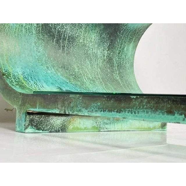 Metal Scroll Coffee Table in Copper & Acid Finish by Amparo Calderon Tapia For Sale - Image 7 of 12