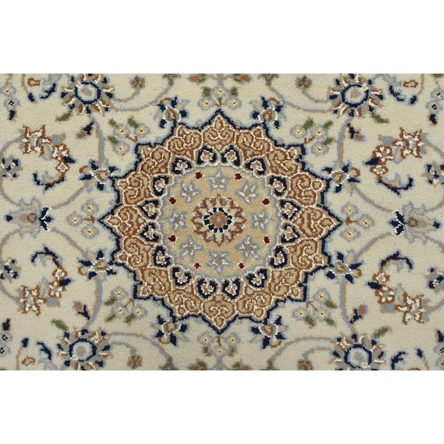 Ivory Nain Runner 2’9” X 17’9” Ivory Wool Traditional Hand-Knotted Oriental Rug For Sale - Image 8 of 12