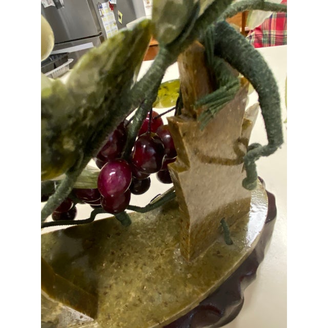 Large Mid-Century Chinese Carved Jadeite Vine & Grape Cluster Sculpture For Sale - Image 10 of 12