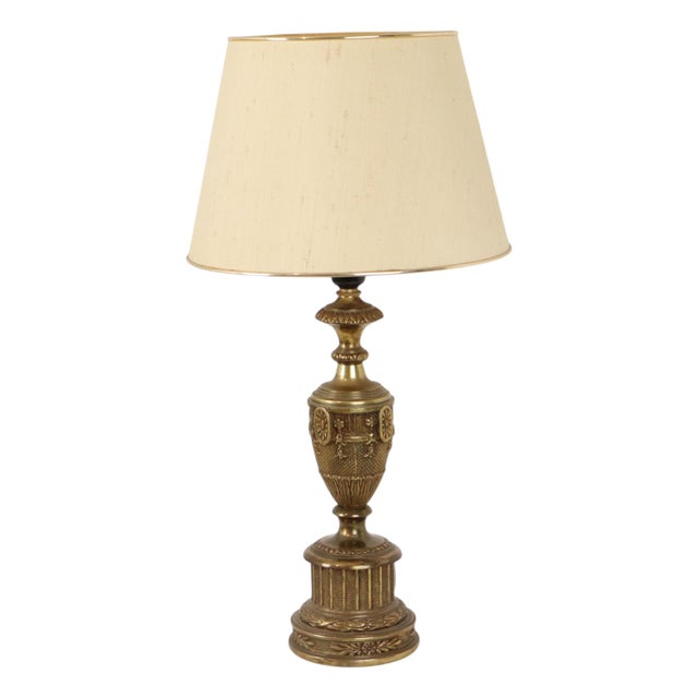 Traditional Classic Empire French Brass Table Lamp, 1950s For Sale - Image 3 of 18