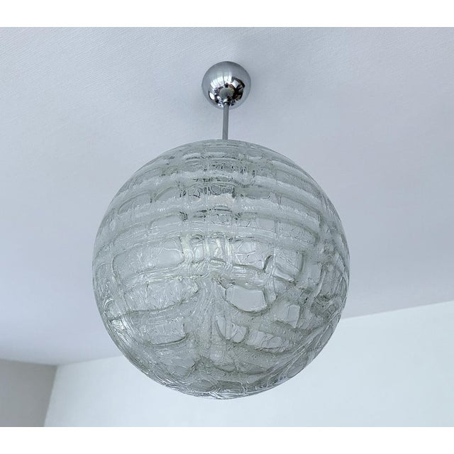 Large Brutalist Glass Pendant Light from Doria, 1970s For Sale - Image 14 of 18
