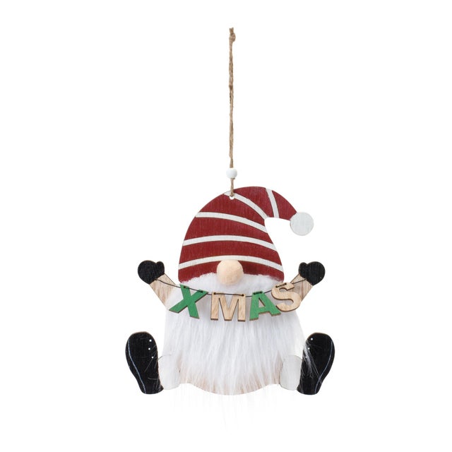 Bring a whimsical charm to your holiday decor with this Wood Gnome Ornament Set. This set of twelve delightful gnome...