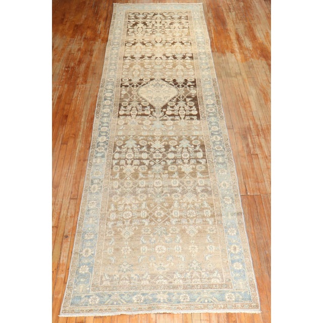 Wide and Long Persian Hamedan runner from the middle of the 20th century
