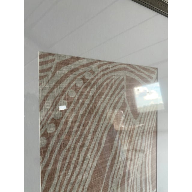 Wood Abstract Framed Textile in Blush and Ivory For Sale - Image 7 of 13