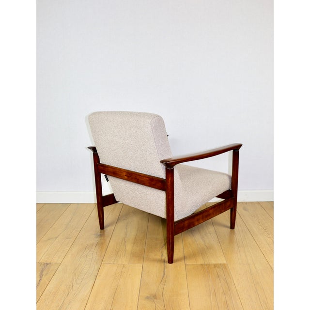Beige Bouclé GFM-142 Chair attributed to Edmund Homa, 1970s For Sale - Image 9 of 12
