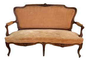 Late 19th C. French Velvet Settee