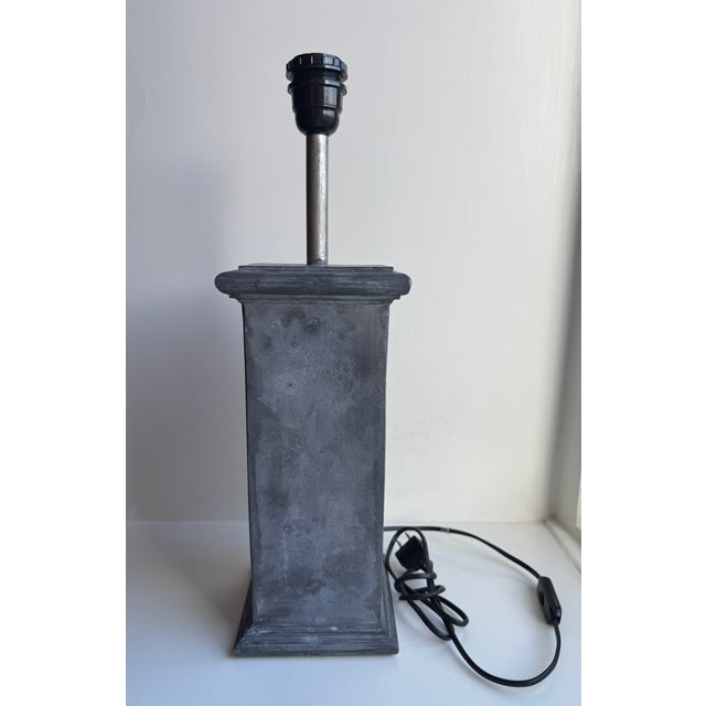 Mid-Century Modern Mid 20th Century Pair of Imposing Vintage French Zinc Column Lamps For Sale - Image 3 of 13