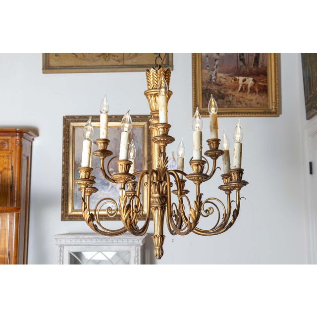 Mid 20th Century French Chandelier For Sale - Image 4 of 11