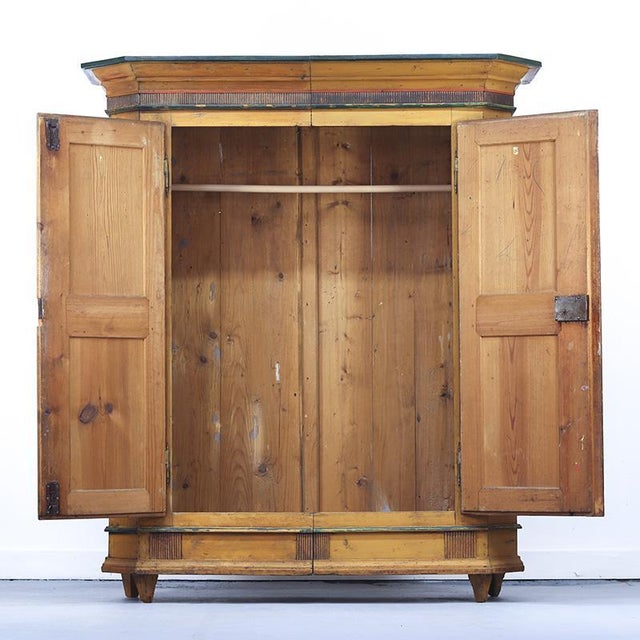 Rustic Farmhouse Painted Folk Art Bridal Cabinet For Sale - Image 10 of 15