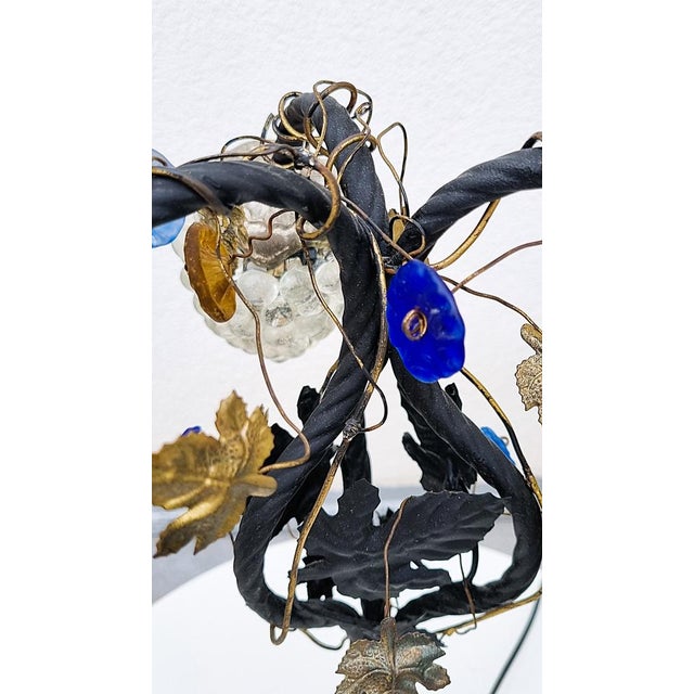 Vintage Murano Glass Grape Table Lamp, 1975 For Sale - Image 12 of 17