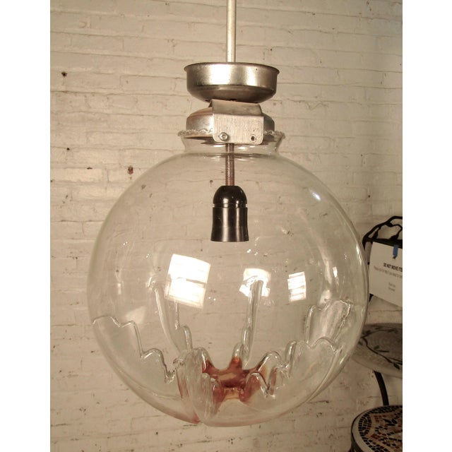 Orange 1960s Mid-Century Modern Italian Pendant For Sale - Image 8 of 9