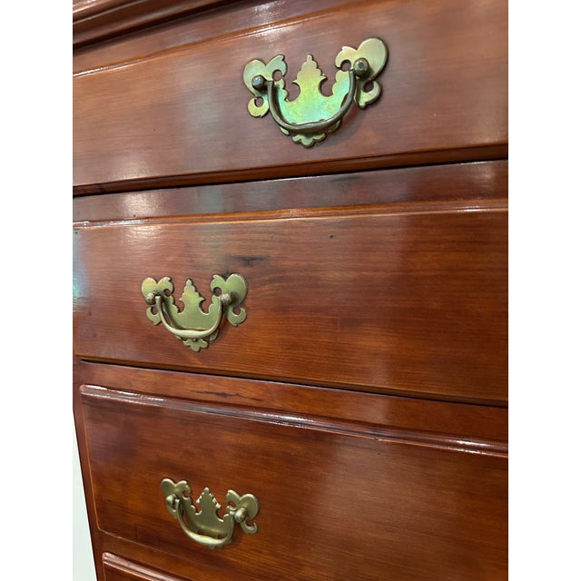 Antique Cherry Highboy C. 1760 For Sale - Image 4 of 11