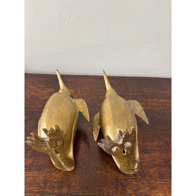 Metal Vintage Brass Penguins - A Pair For Sale - Image 7 of 7