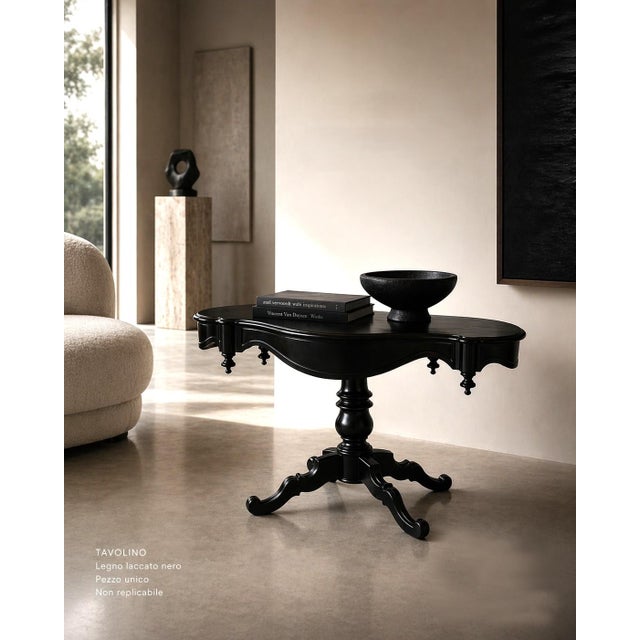 Black Lacquered Guitar Table, 1890s For Sale - Image 6 of 6