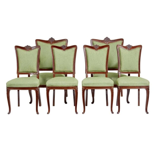 Mid-Century Carved Dining Chairs, Set of 6 For Sale - Image 12 of 12