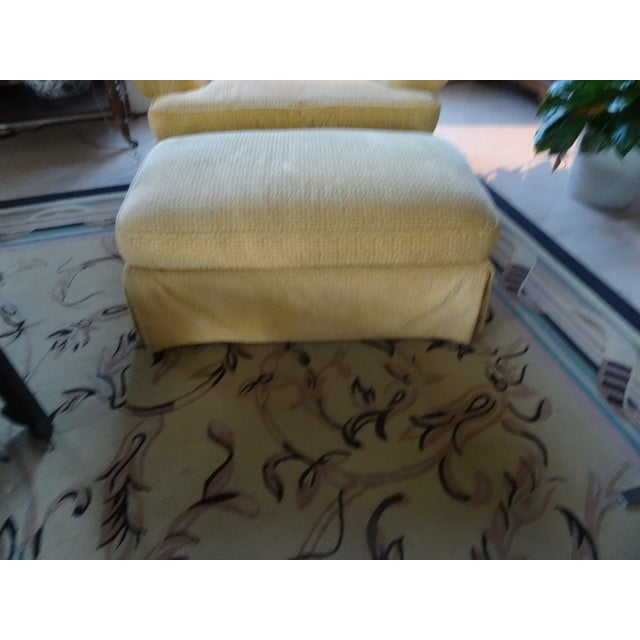 2010s Custom Oversized Club Chair With Matching Ottoman For Sale - Image 5 of 12