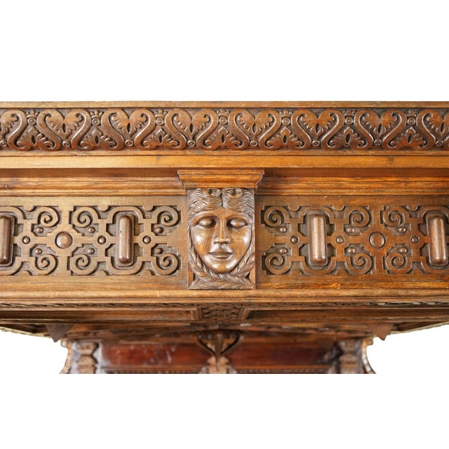 Important Antique c.1600 Charles I Documented English Oak Tester Bed – Museum Quality – Hand Carved – Rare Royal Presentation For Sale In Dallas - Image 6 of 18