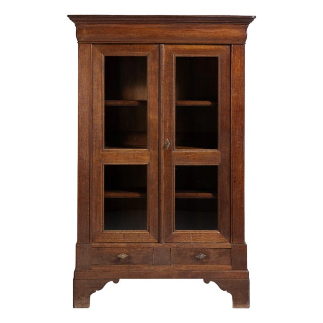 Oak Vitrine in Original Patina, Antique, France, Circa 1880 For Sale