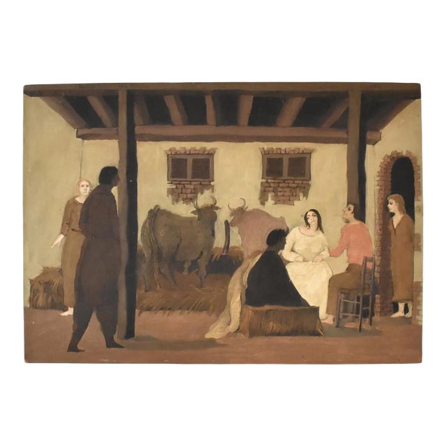 Mid-Century Paolo Dal Fabbro Oil Painting For Sale