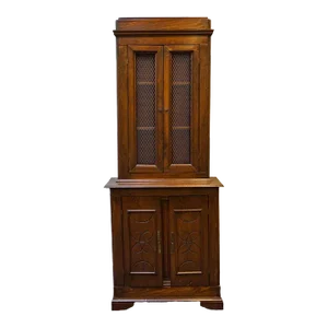 20th Century Early American Premitive Style Pine Two Part Bookcase