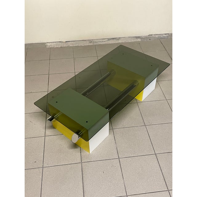 Coffee Table in Colored Formica and Glass, 1970s For Sale - Image 16 of 18