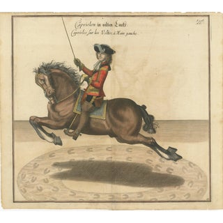 William Cavendish, Dressage Capriole Engraving after Newcastle, 1700, Engraving For Sale