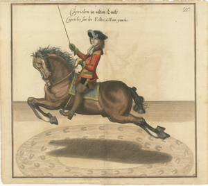 William Cavendish, Dressage Capriole Engraving after Newcastle, 1700, Engraving
