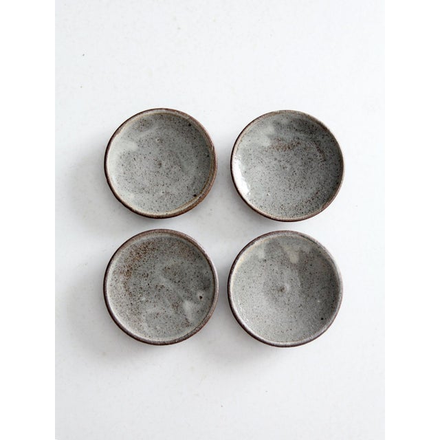 Ceramic Vintage Small Studio Pottery Plates Set of 4 For Sale - Image 7 of 17
