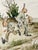Heinz Geilfuß, The Hares Observe the Hunting Elite, Watercolor on Paper For Sale - Image 6 of 9