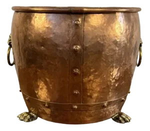 Antique Victorian Copper and Brass Jardiniere, 1850