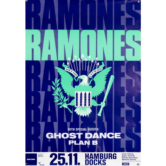 Ramones in Hamburg Concert Poster, 1989 For Sale