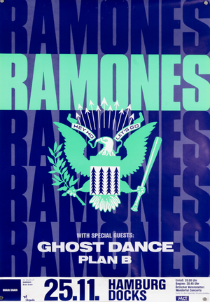 Ramones in Hamburg Concert Poster, 1989