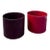 Vintage Pair of Gainey Ac - 16 Ceramic Planters in Glossy Black and Burgundy For Sale