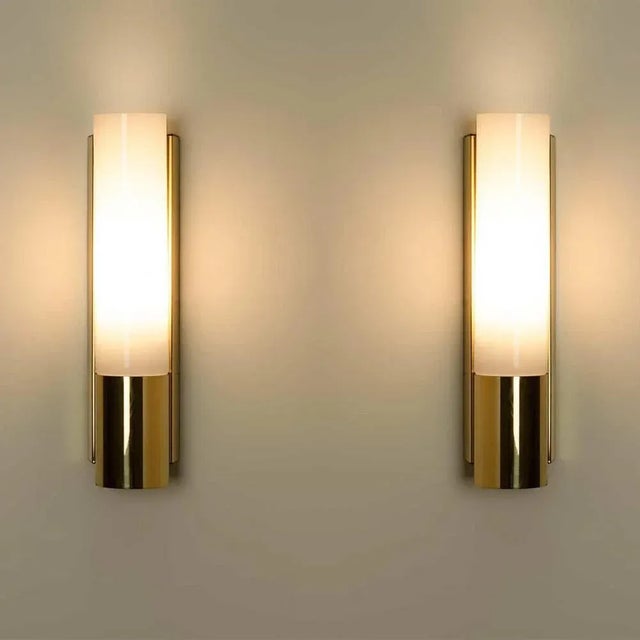 Opaline Glass Wall Lights from Glashütte Limburg, 1970, Set of 2 For Sale - Image 9 of 16