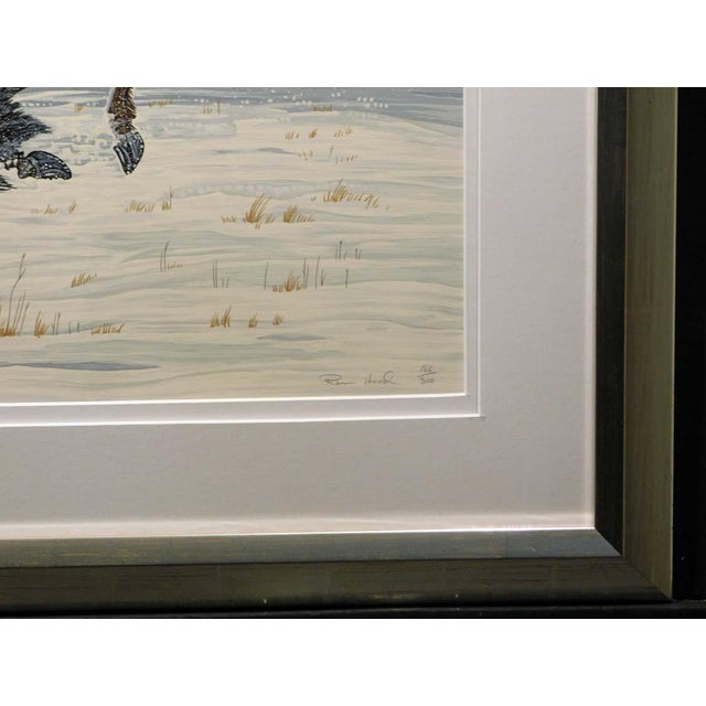 1990s Rance Hood "Moonlight Hunt" Serigraph Framed Hand Signed For Sale - Image 5 of 6