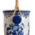 2020s Ceramic Floral Blue White Chinoiserie Champagne Bucket With Rattan Handles For Sale - Image 5 of 6