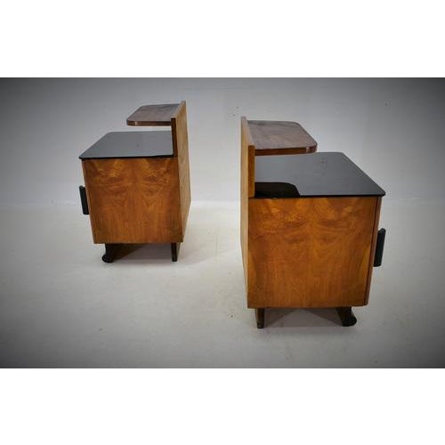 Bedside Tables attributed to Jindřich Halabala, Czechoslovakia, 1940s, Set of 2 For Sale - Image 16 of 18