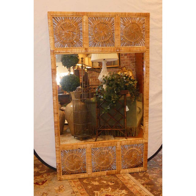Vintage Boho Chic Rattan Wall Mirror Chairish