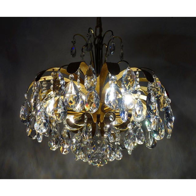 Brass and Crystal Chandelier from Palwa, 1960s For Sale - Image 16 of 18