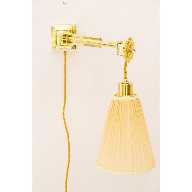Art Deco Adjustable Wall Lamps with Fabric Shades, Vienna, 1920s, Set of 2 For Sale - Image 15 of 18