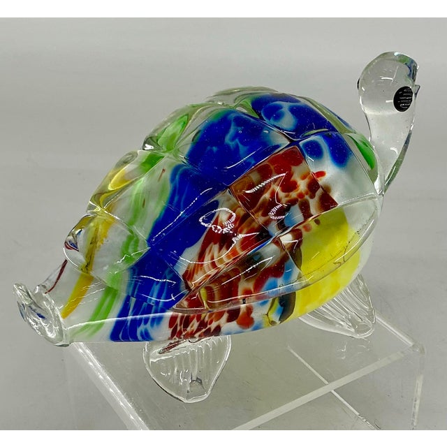 Late 20th Century Large Murano Style Glass Turtle Figurine For Sale - Image 5 of 12