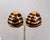 Vintage 1980s Signed Ciner Goldtone Brown Enamel Striped Clip Earrings-2 Pieces For Sale In Philadelphia - Image 6 of 8