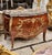 French French Bombe Commode With Floral Marquetry, Gilded Bronze Ormolu and Polished Marble Top For Sale - Image 3 of 3