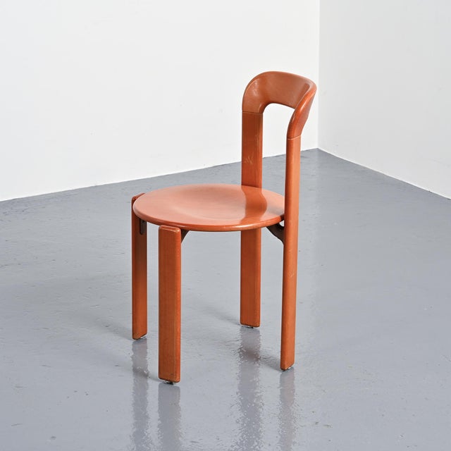 Wood Dining Chairs by Bruno Rey for Dietiker, 1970s, Set of 4 For Sale - Image 7 of 16