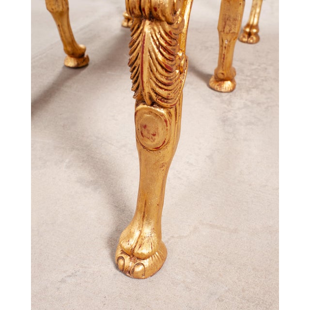 Pair of Italian Neoclassical Giltwood Camel Stool Benches For Sale - Image 12 of 18
