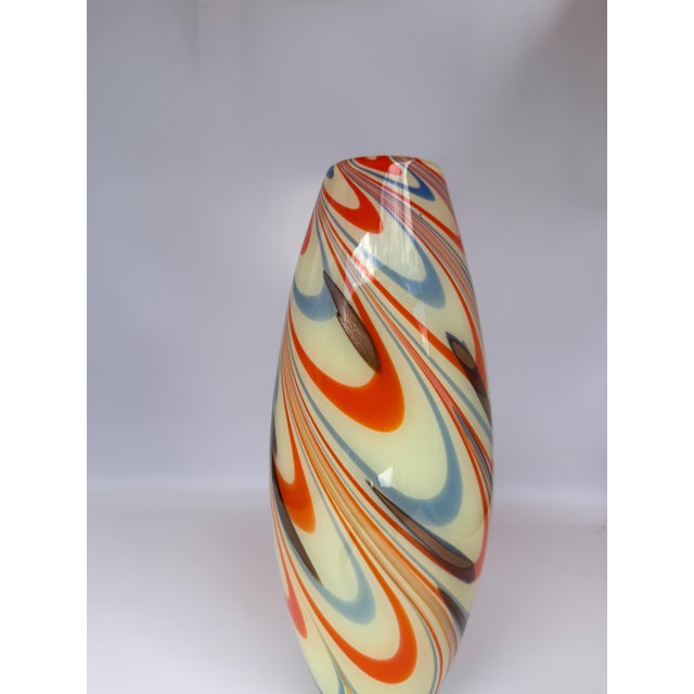 Vintage Encased Art Glass Murano Vase For Sale - Image 12 of 13